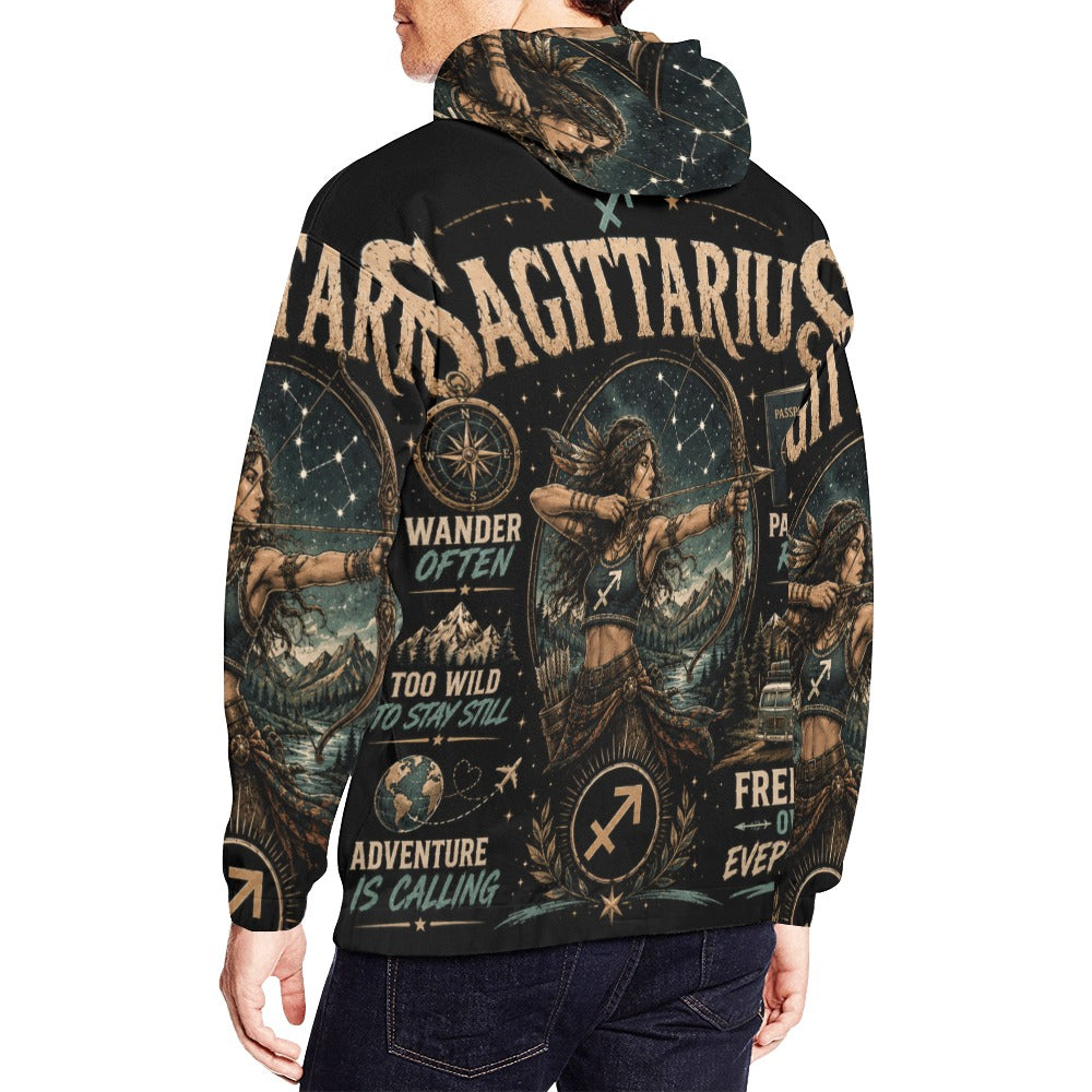 AOP Hoodie - Sagittarius - adventure and wanderlust Men's All Over Print Hoodie (USA Size) (Model H13)