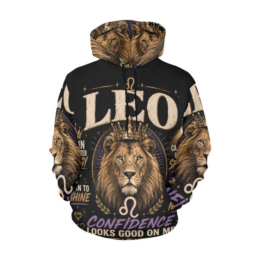 AOP Hoodie - Leo - royal energy and confidence Men's All Over Print Hoodie (USA Size) (Model H13)