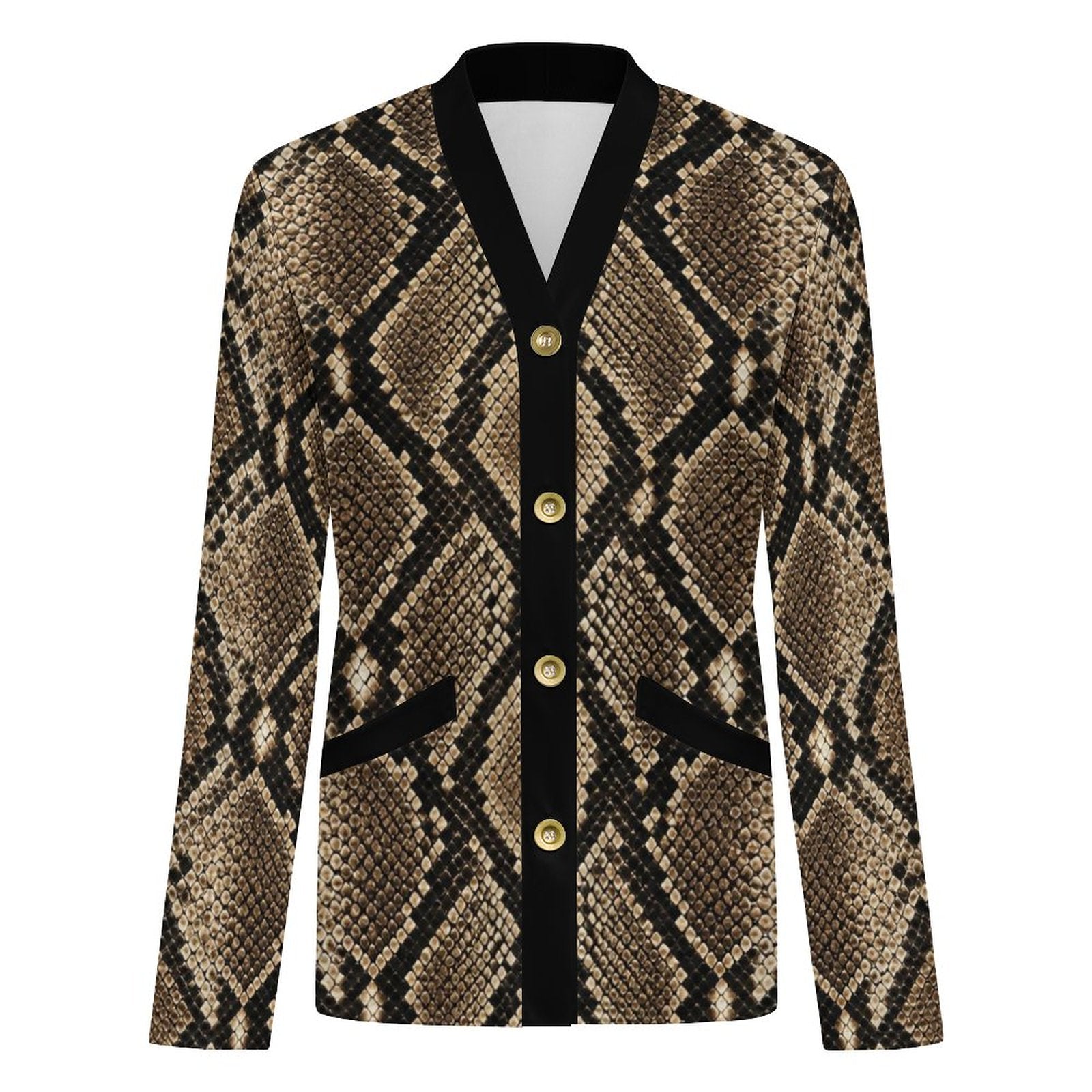 170gsm Women's Lightweight Cardigan(All-Over Printing) - Snake skin Pattern