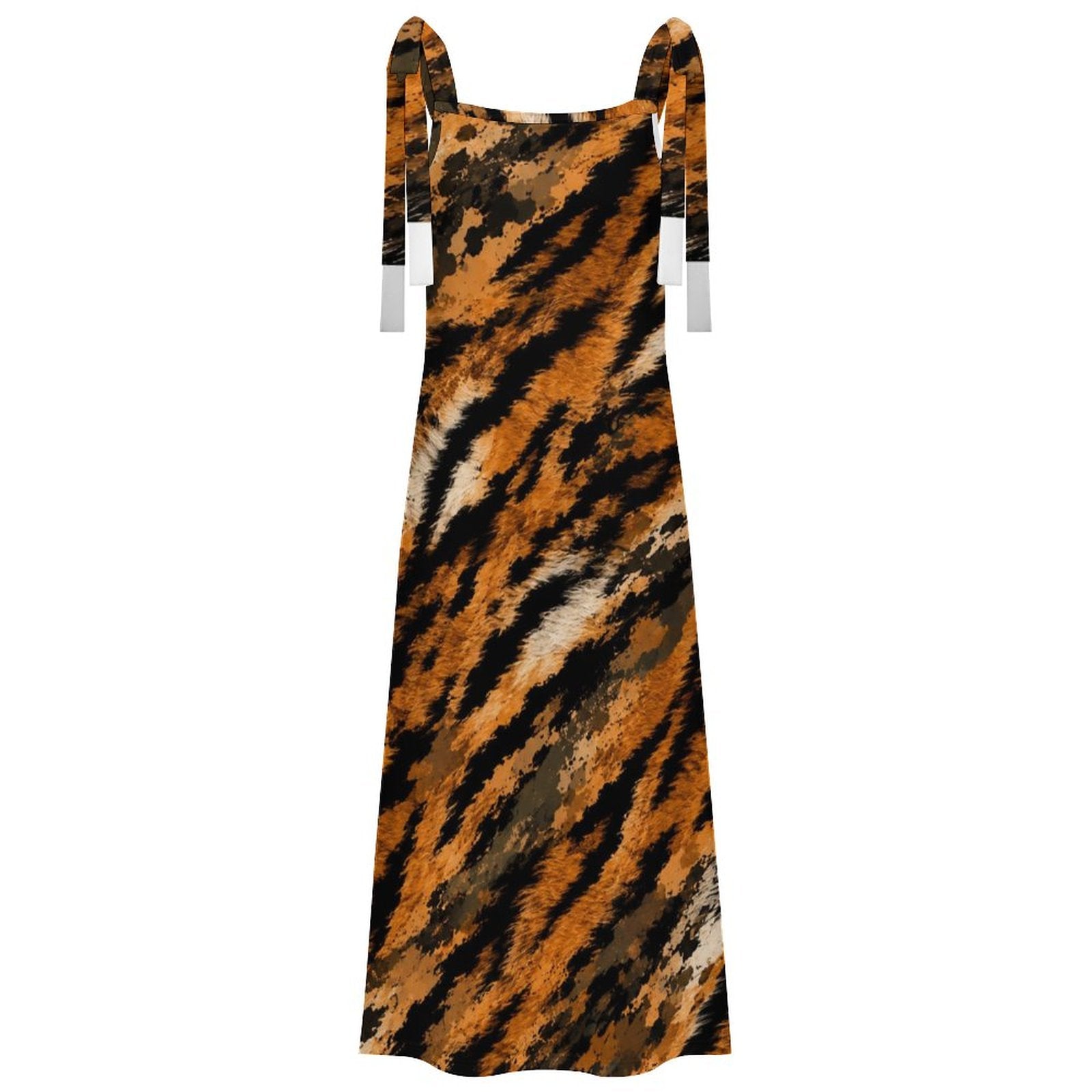 180gsm Ankle-length Slip Dress With Straps(All-Over Printing) - Zebra-stripe pattern