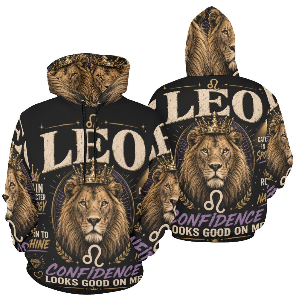 AOP Hoodie - Leo - royal energy and confidence Men's All Over Print Hoodie (USA Size) (Model H13)