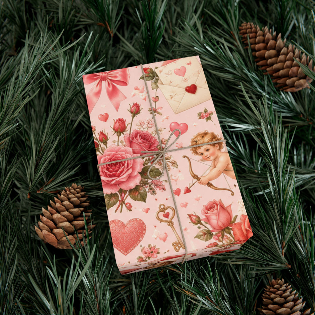 Gift Wrap Paper — Romantic vintage Valentine pattern