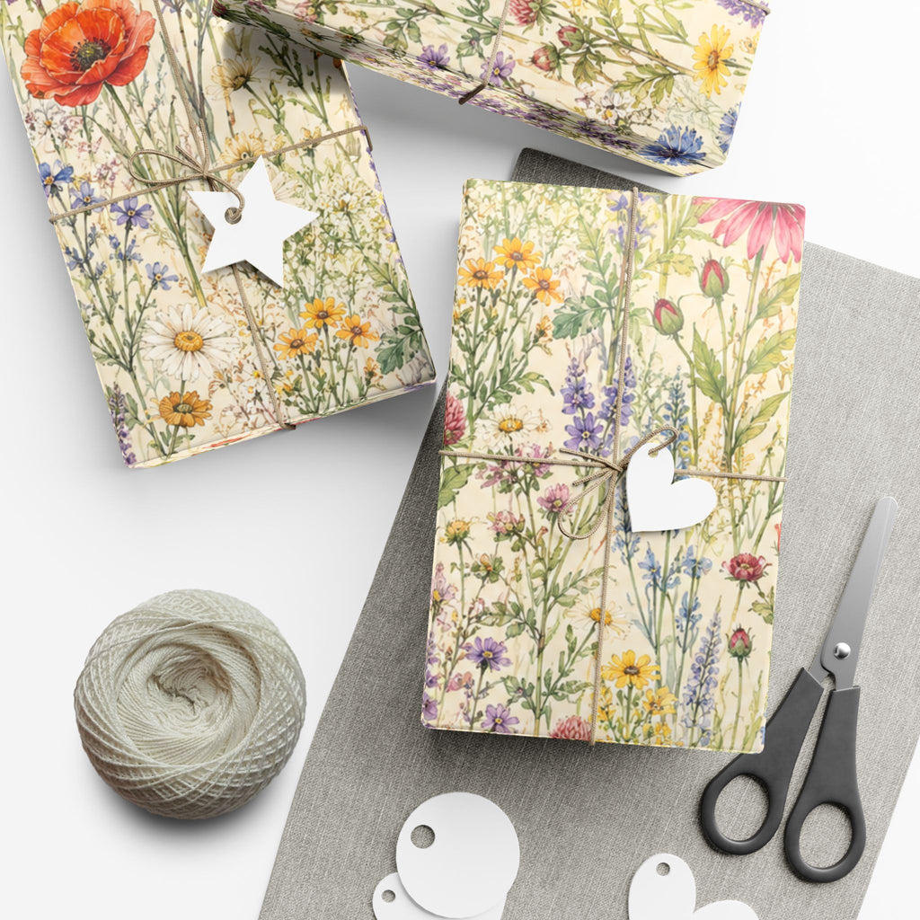 Gift Wrap Paper — Wildflower meadow watercolor pattern