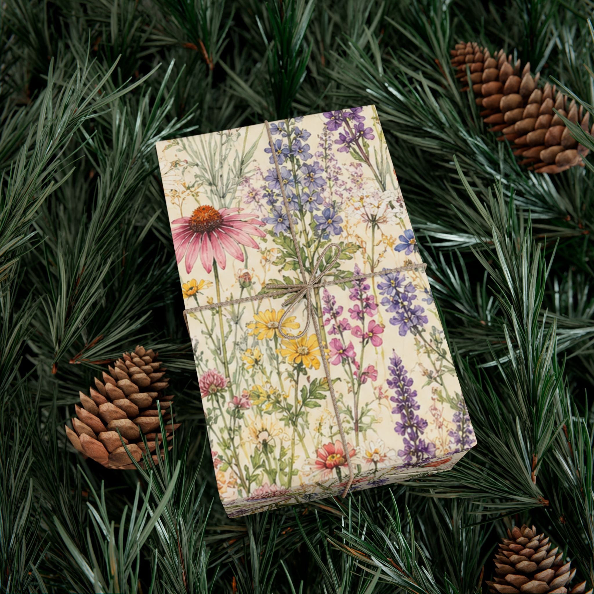 Gift Wrap Paper — Wildflower meadow watercolor pattern