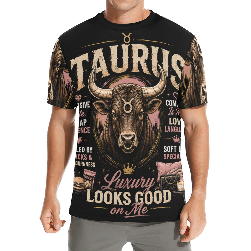 AOP T-Shirt - Taurus - Luxury looks good on me Men's All Over Print Crew Neck T-Shirt(T40-2)