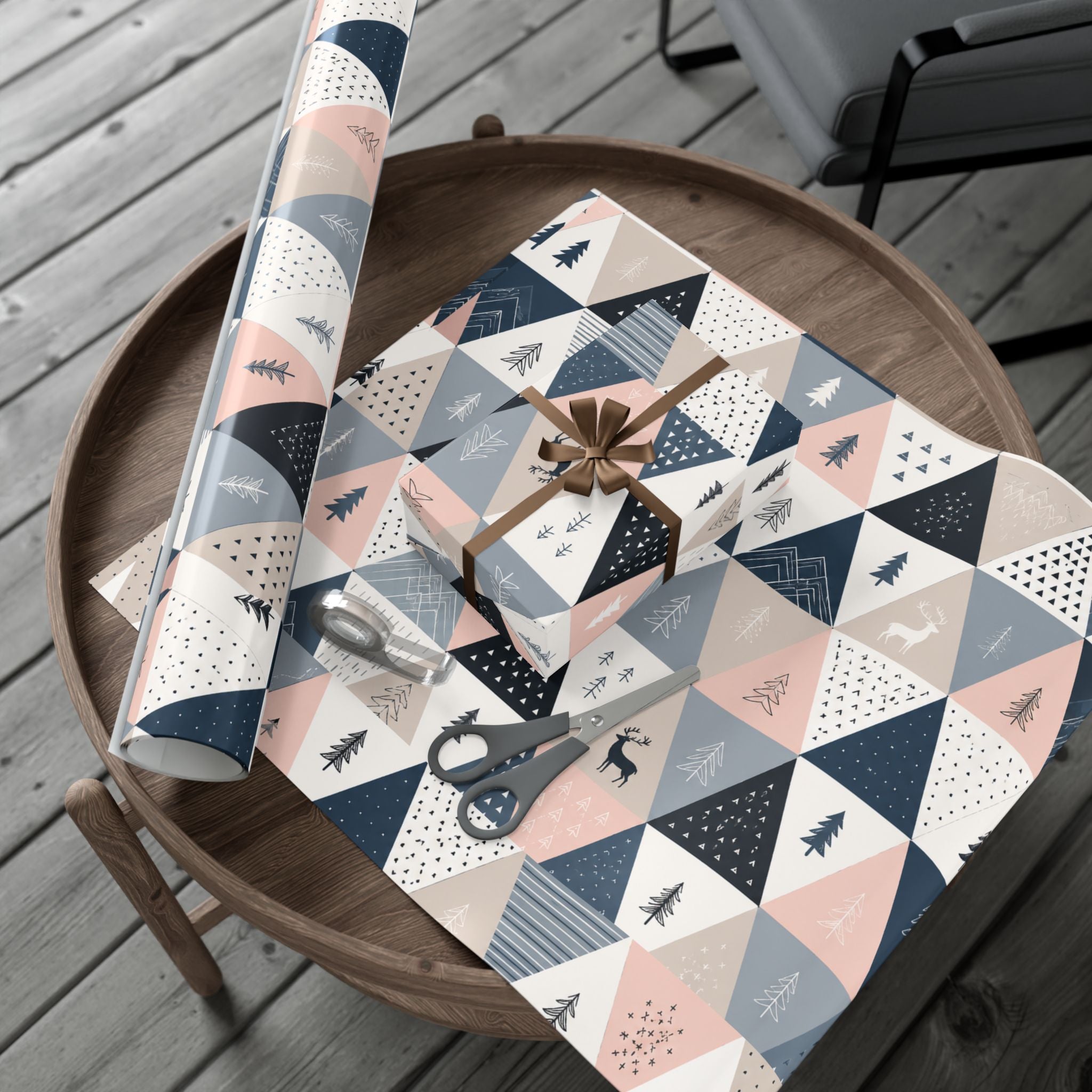 Gift Wrap Paper — Minimalist Scandinavian geometric pattern