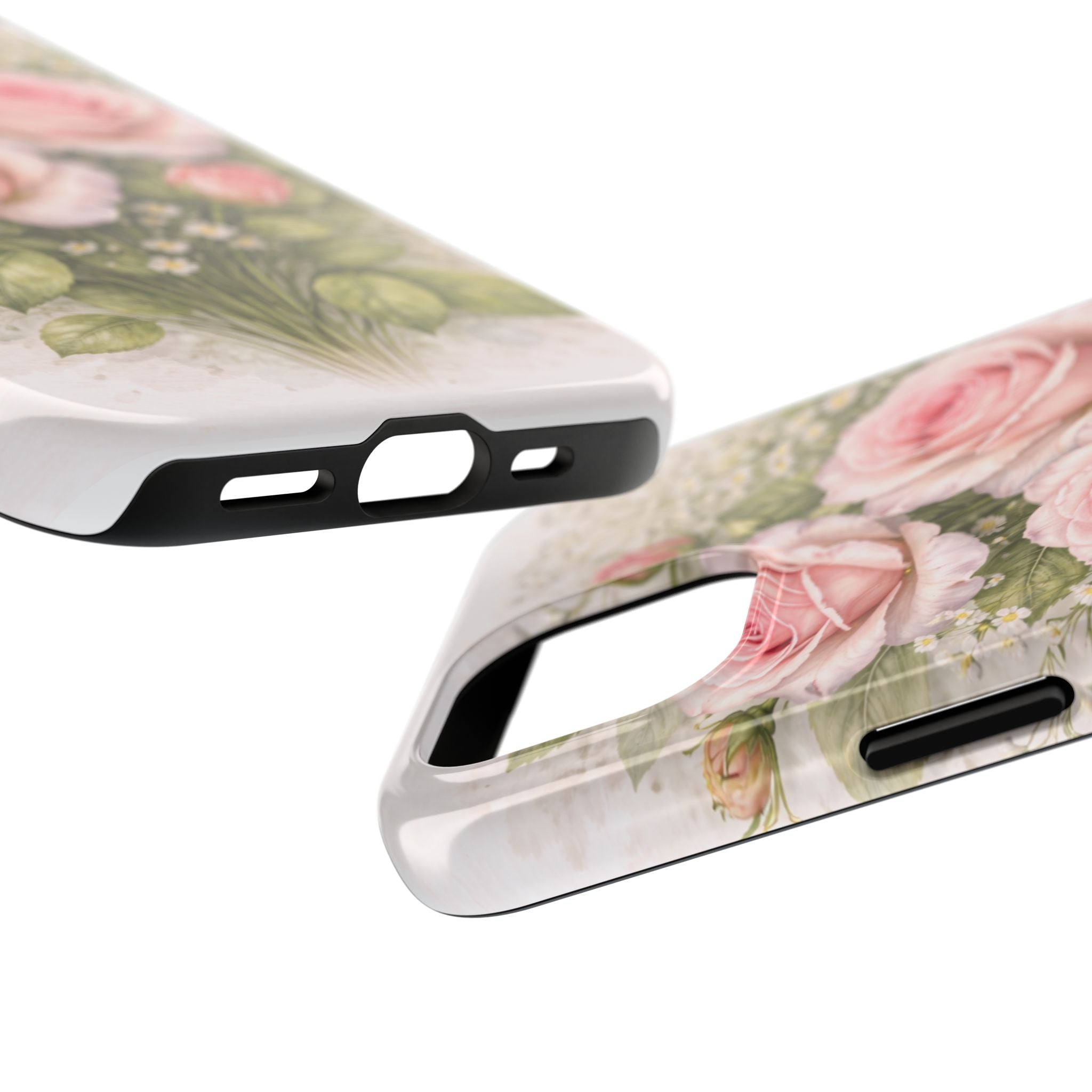 Pink rose bouquet with delicate flowers Phone Case — Tough Protective Phone Case