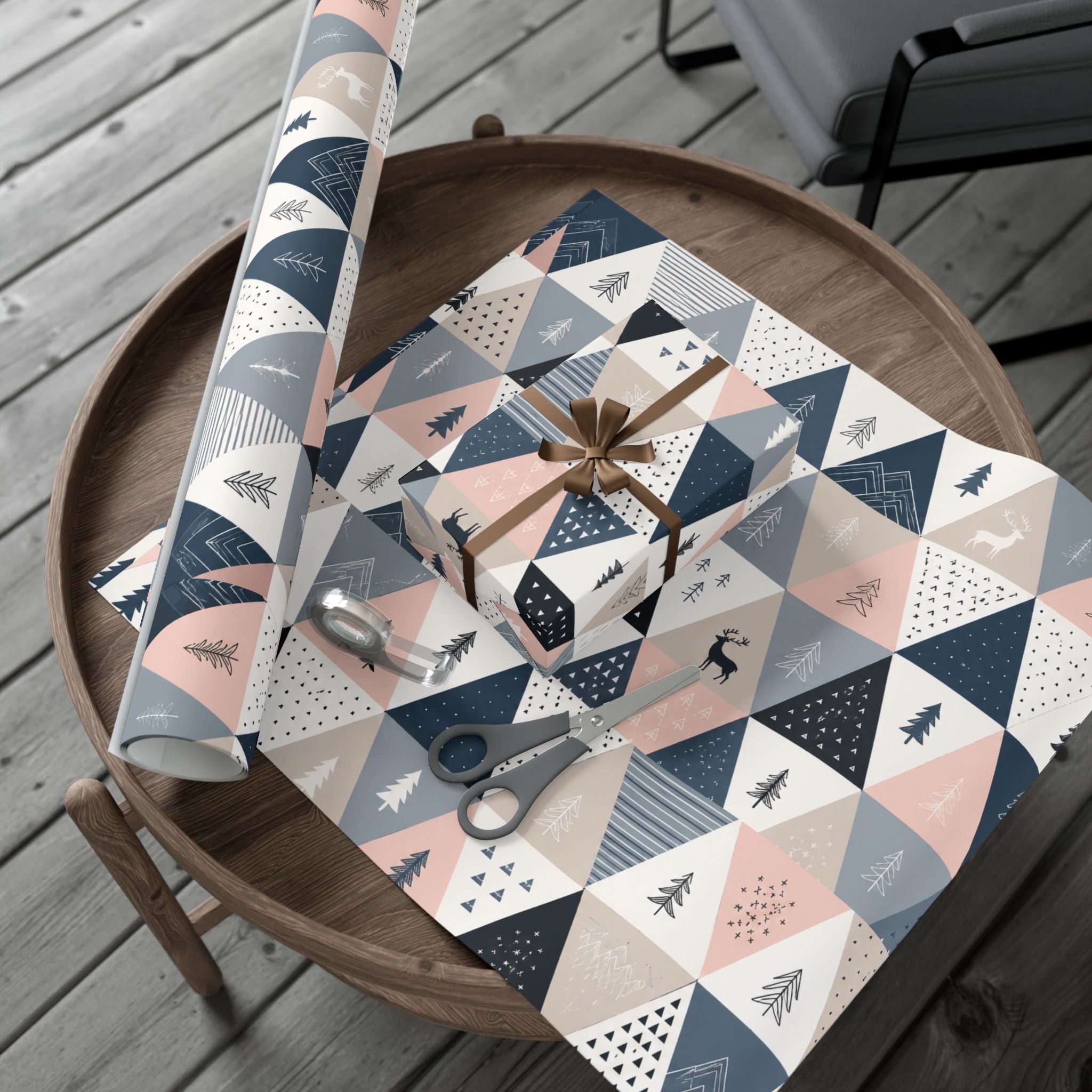 Gift Wrap Paper — Minimalist Scandinavian geometric pattern