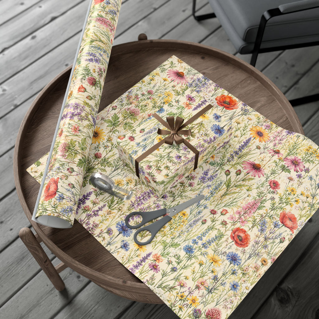 Gift Wrap Paper — Wildflower meadow watercolor pattern