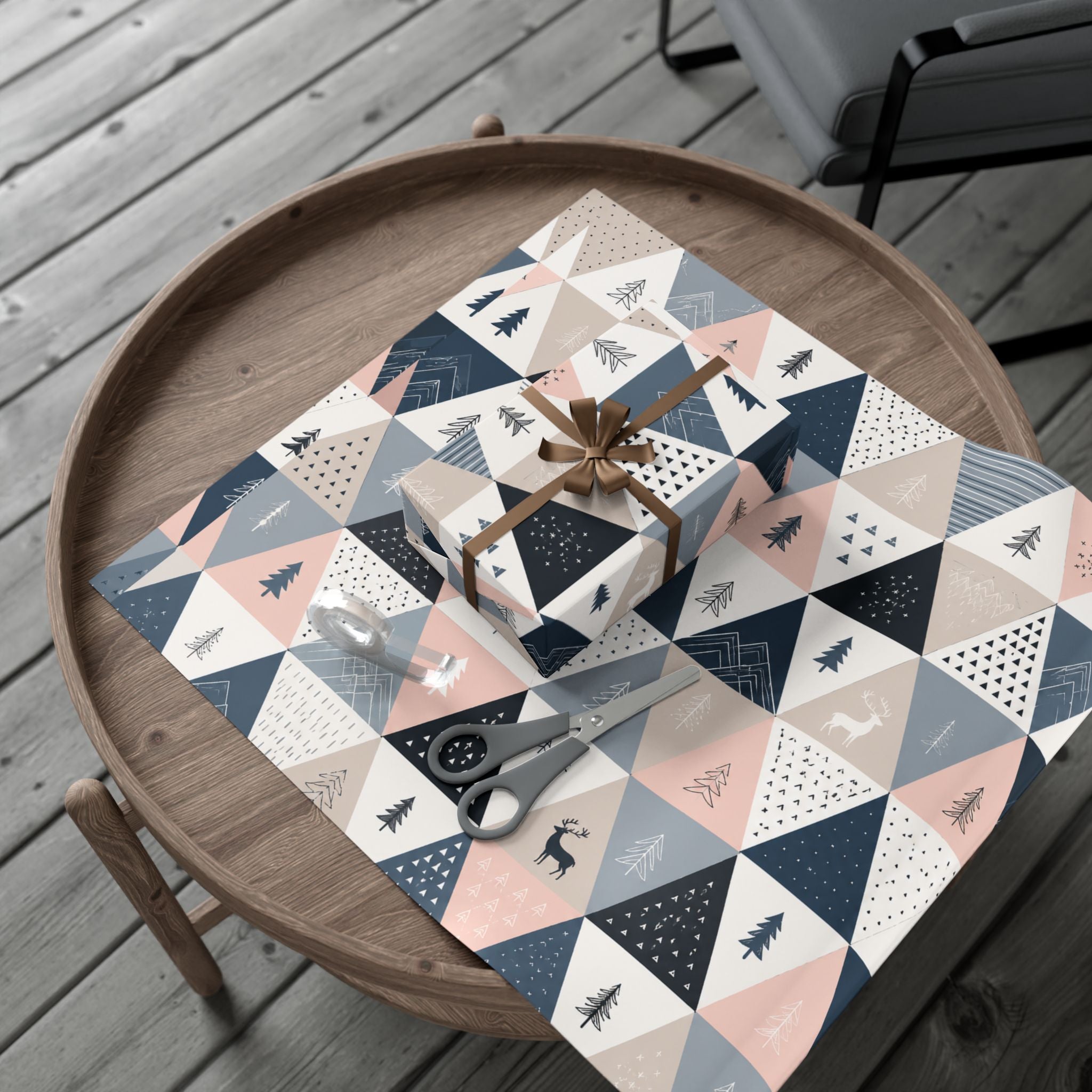 Gift Wrap Paper — Minimalist Scandinavian geometric pattern