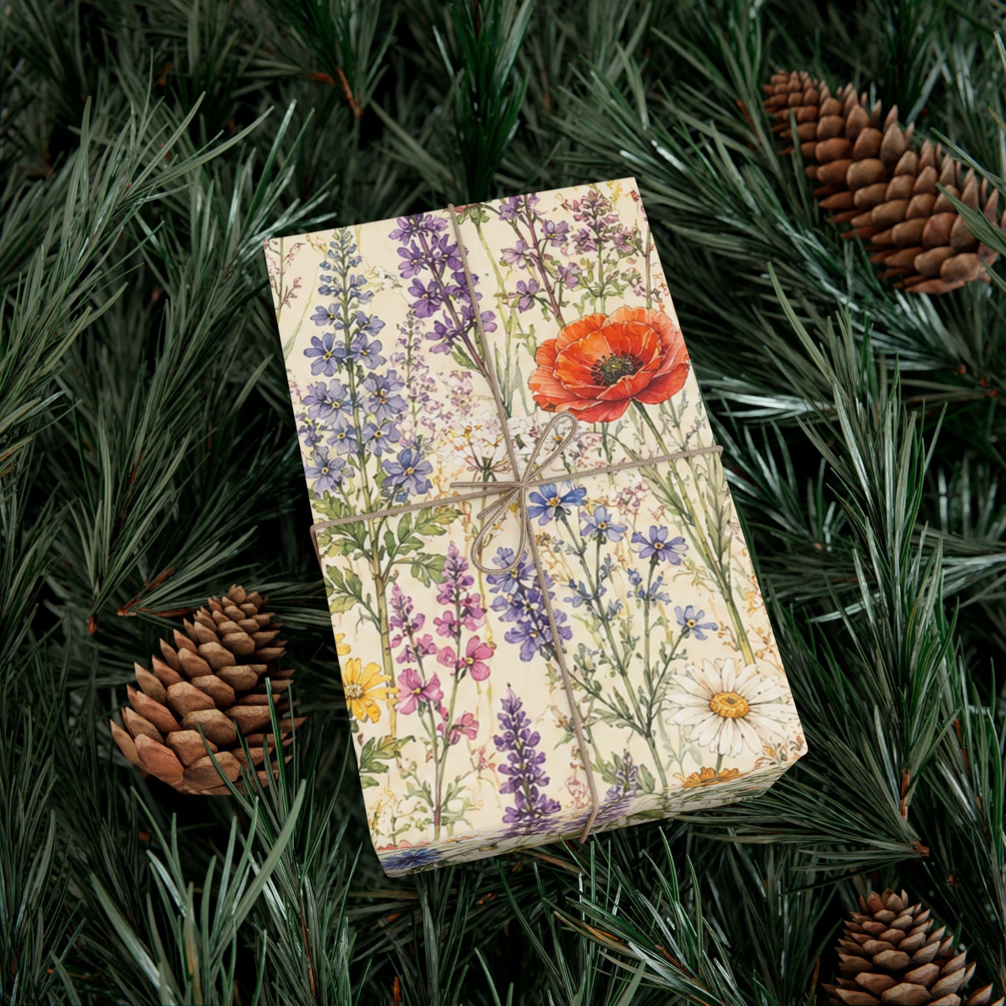Gift Wrap Paper — Wildflower meadow watercolor pattern