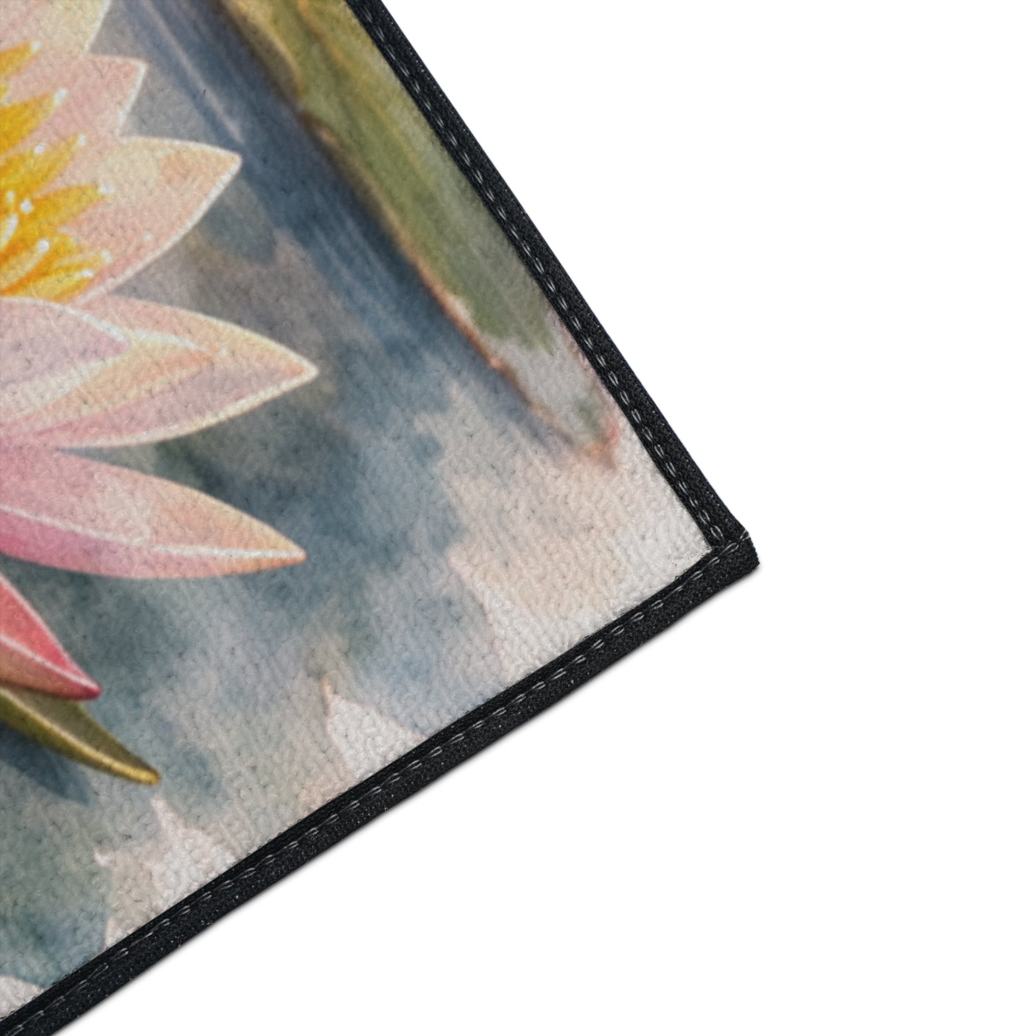 Lotus Watercolor Floor Mat — Heavy Duty Non-Slip Entry Rug