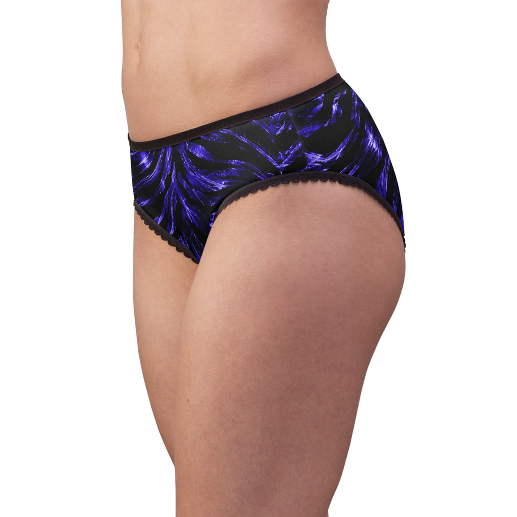 Women's Briefs — Futuristic zebra with neon glow