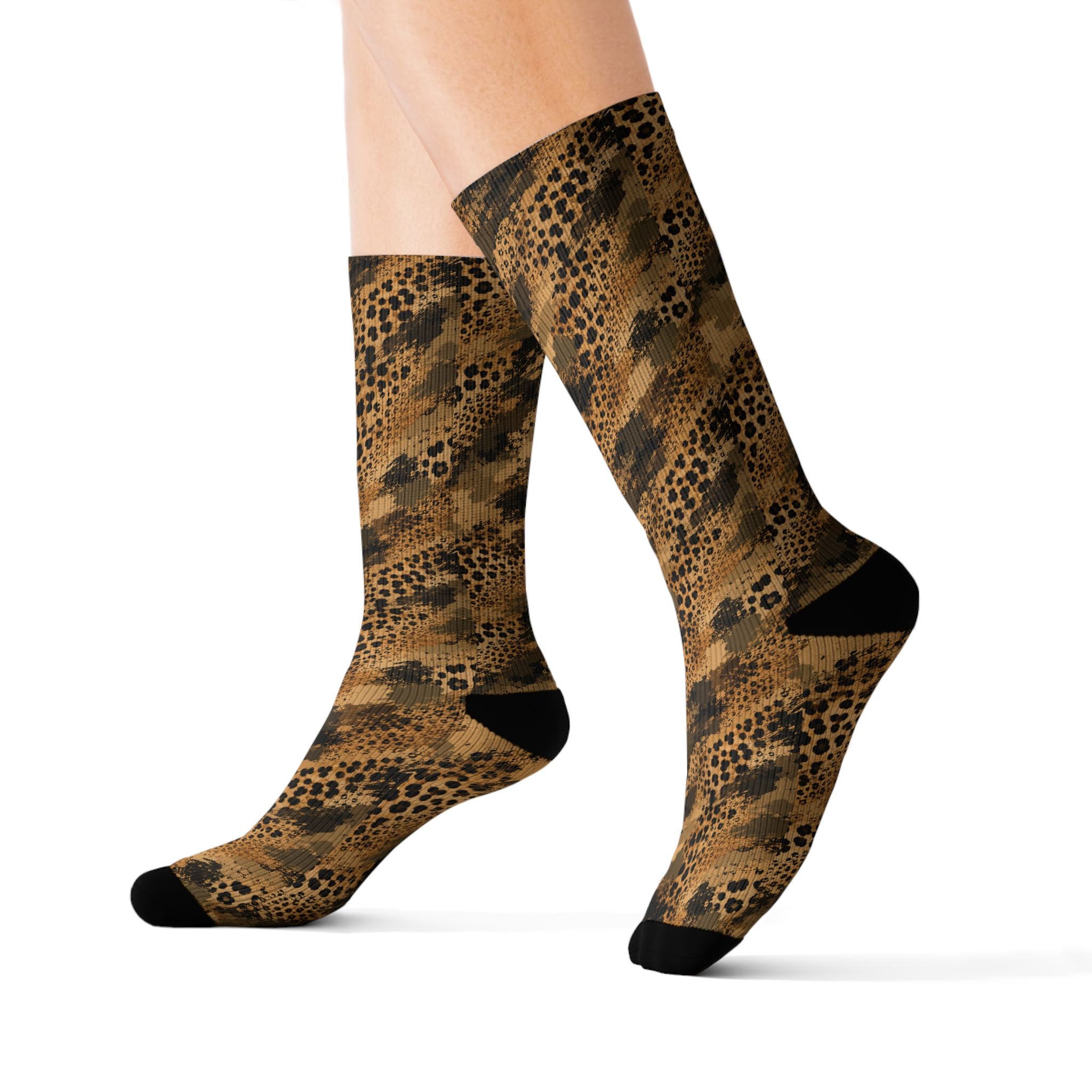 Sublimation Socks — Cheetah camouflage texture