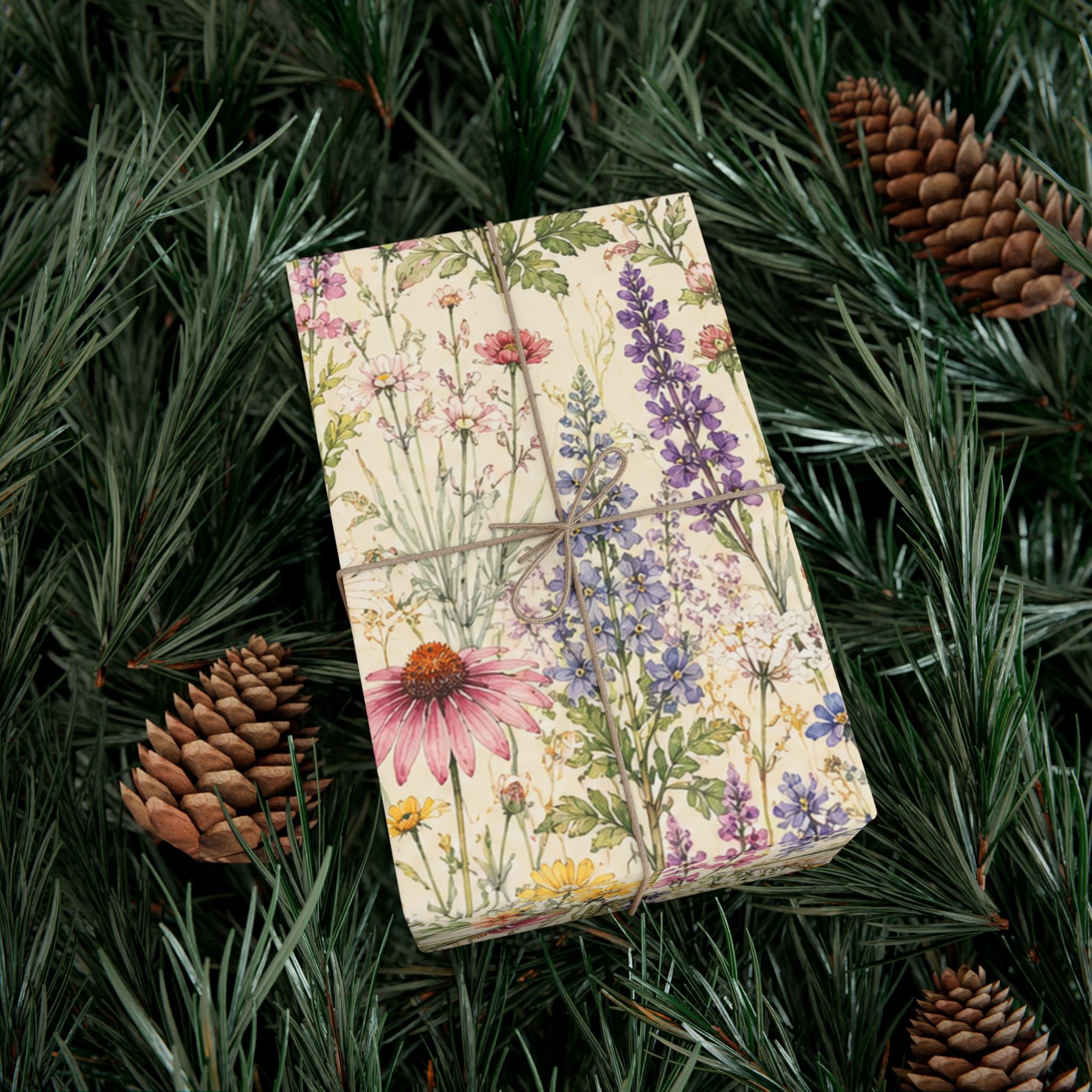 Gift Wrap Paper — Wildflower meadow watercolor pattern