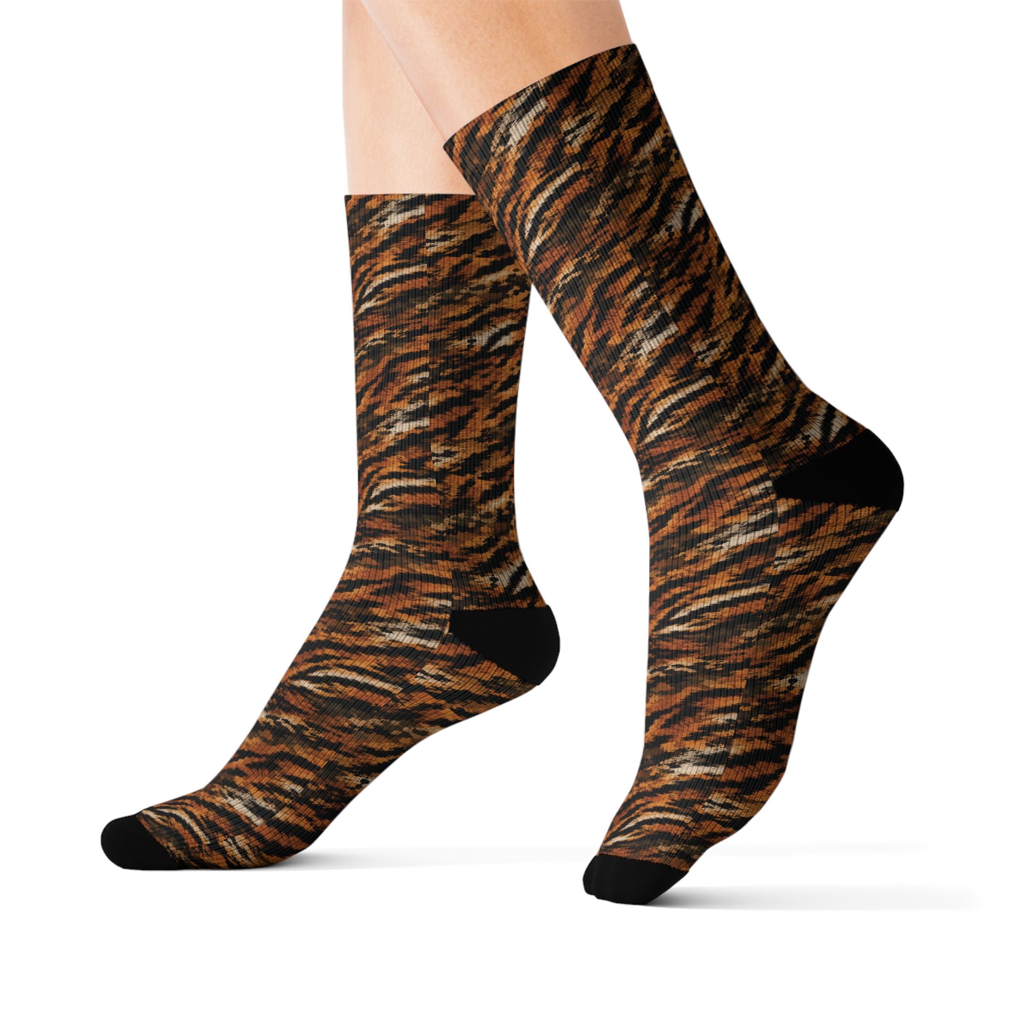 Sublimation Socks — tiger-fur camouflage