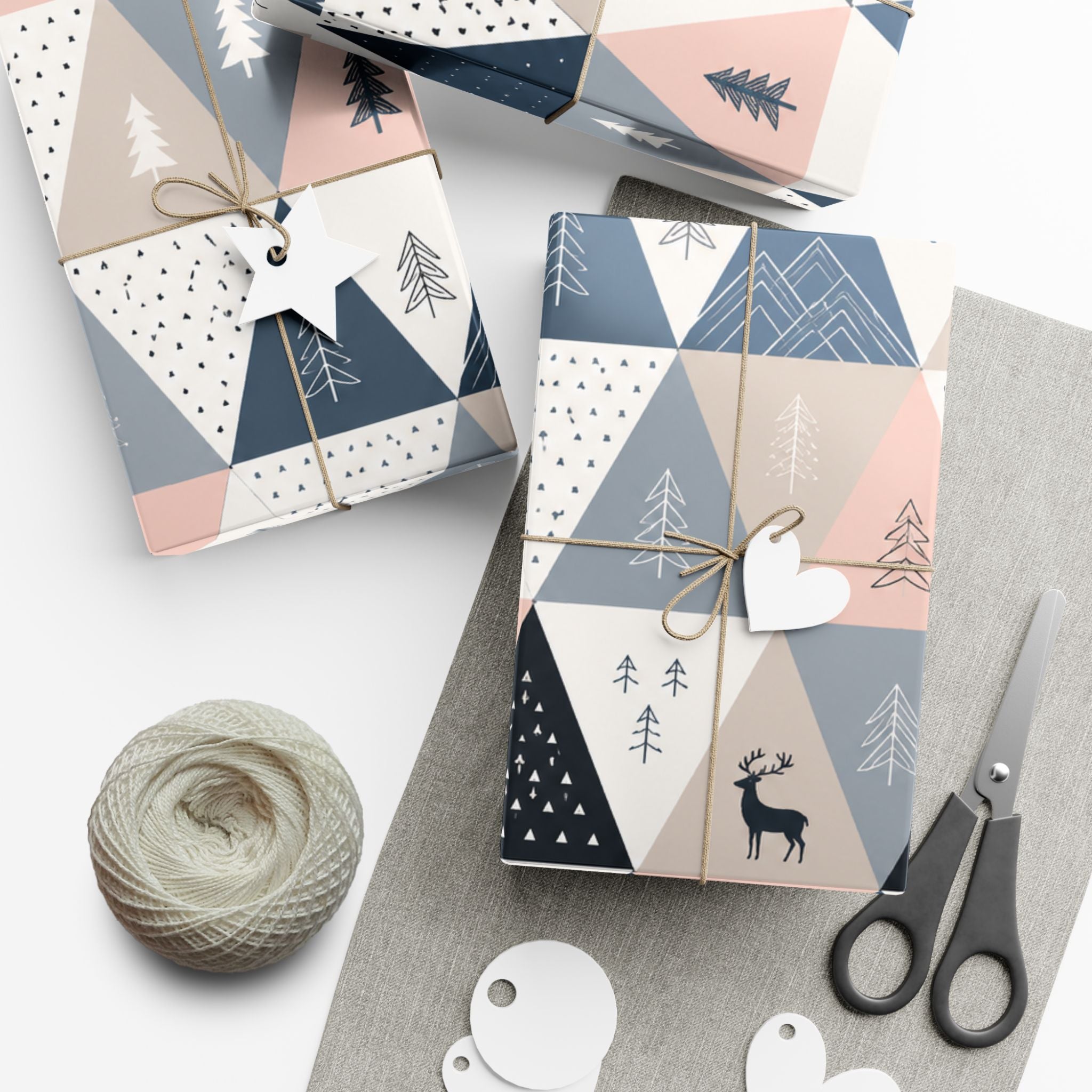 Gift Wrap Paper — Minimalist Scandinavian geometric pattern