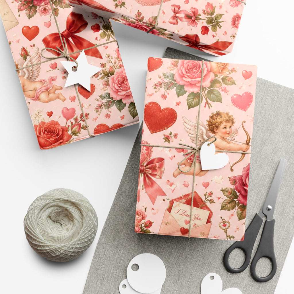 Gift Wrap Paper — Romantic vintage Valentine pattern