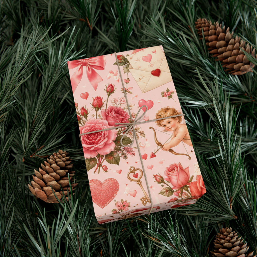 Gift Wrap Paper — Romantic vintage Valentine pattern