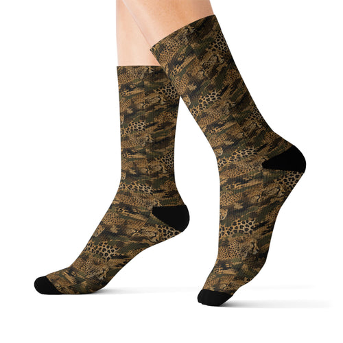 Sublimation Socks — Cheetah camouflage
