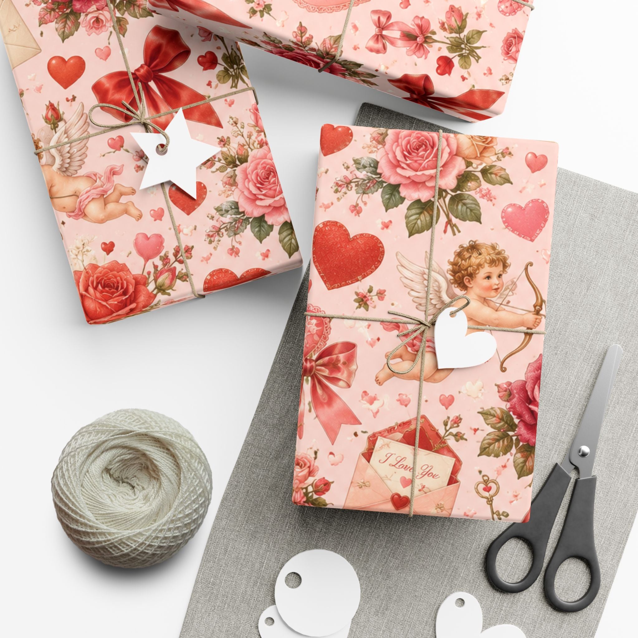 Gift Wrap Paper — Romantic vintage Valentine pattern