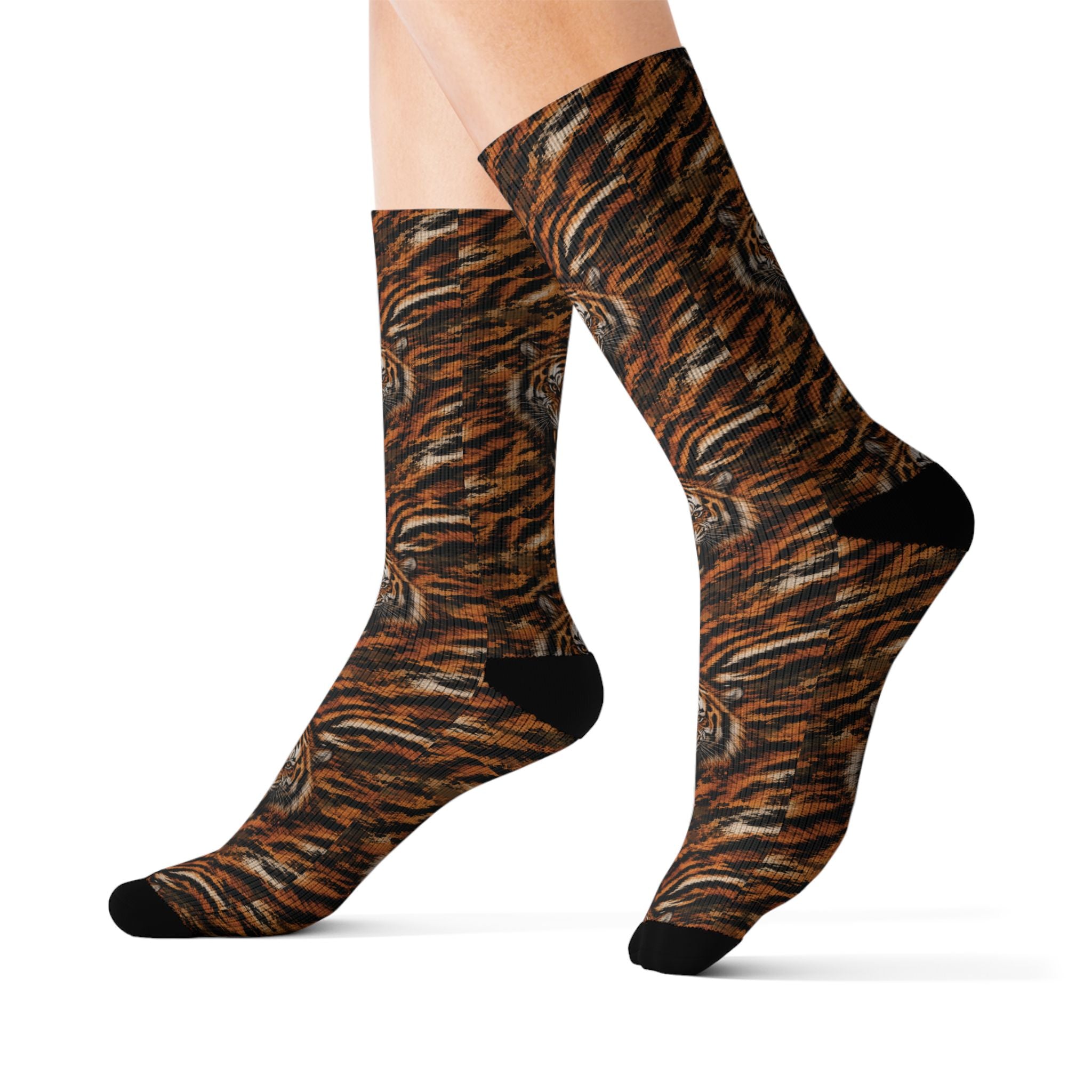 Sublimation Socks — Angry tiger in a chaotic camo