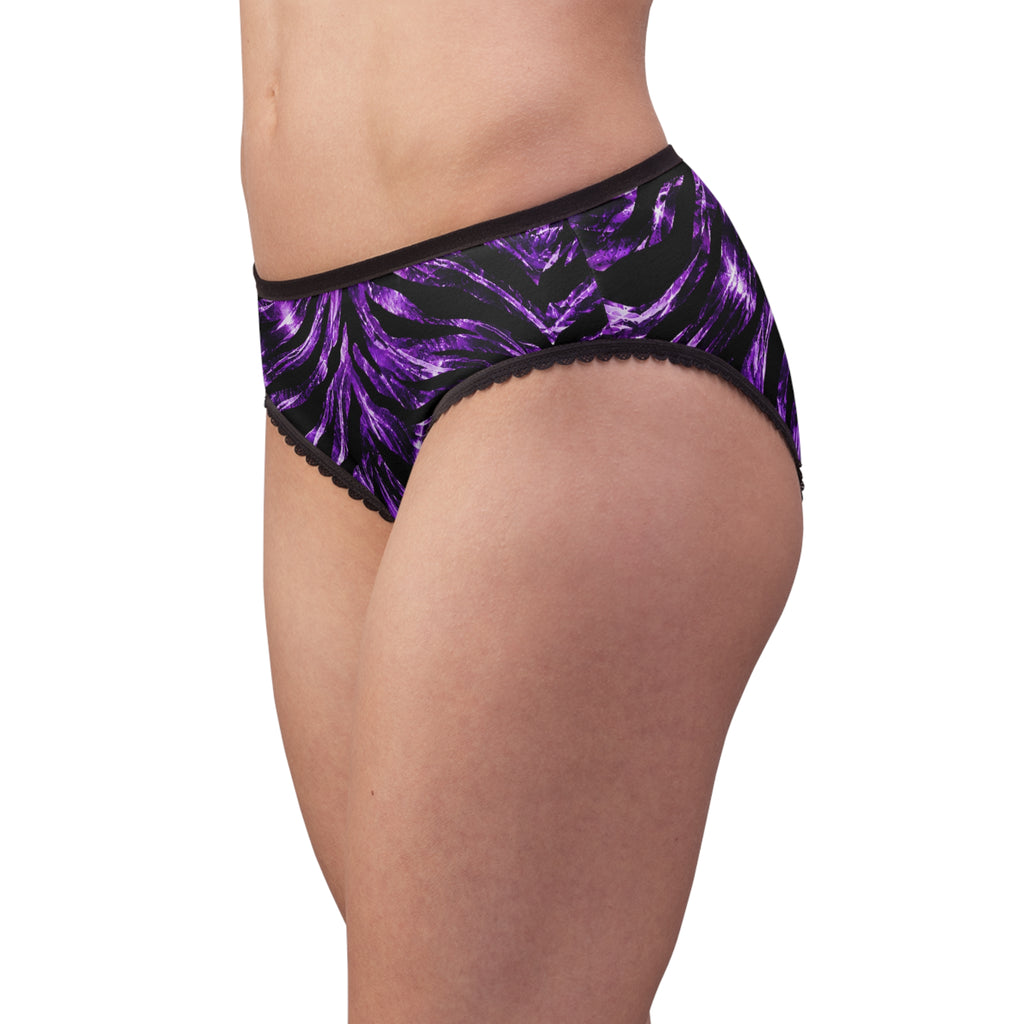 Women's Briefs — Electric purple zebra stripes pattern
