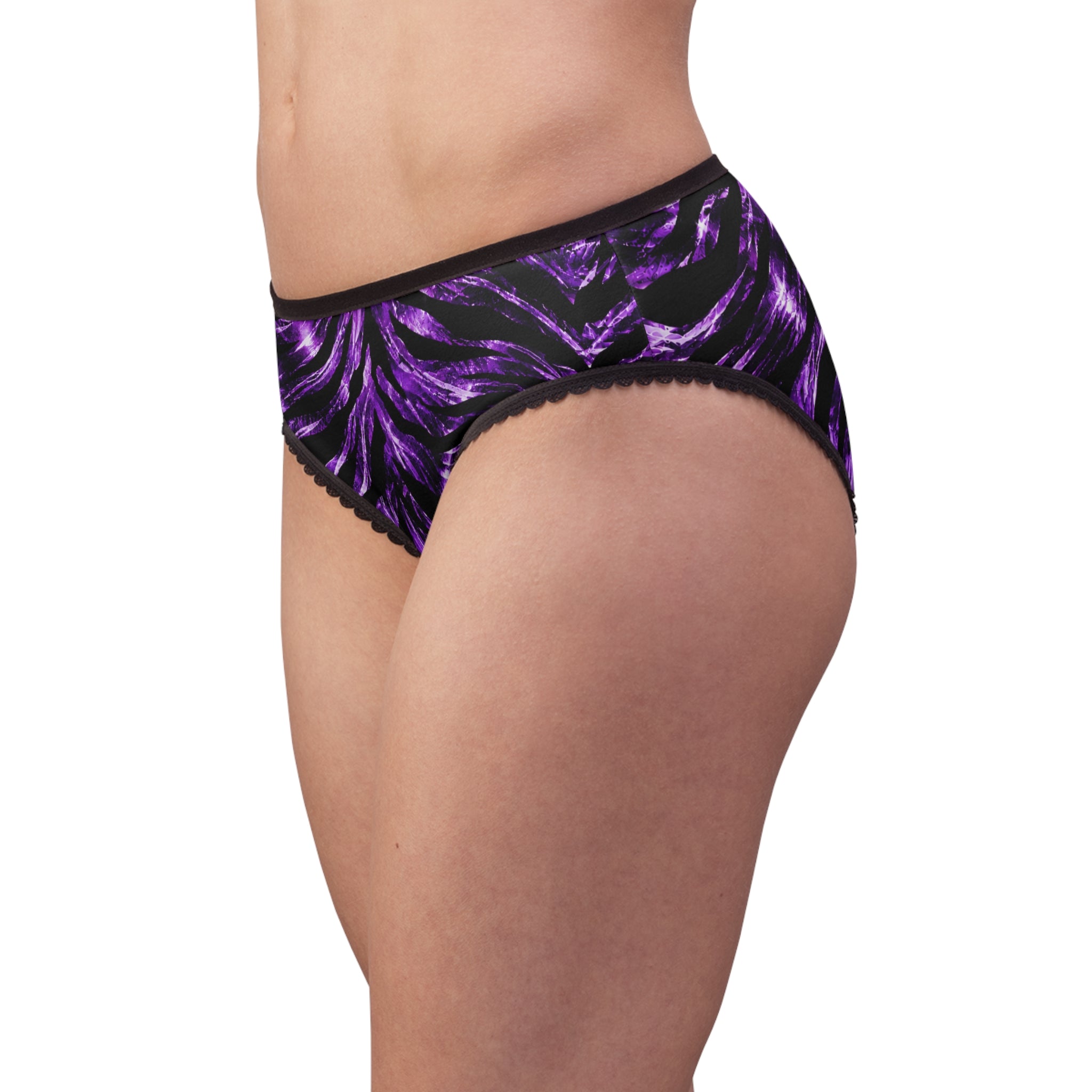 Women's Briefs — Electric purple zebra stripes pattern
