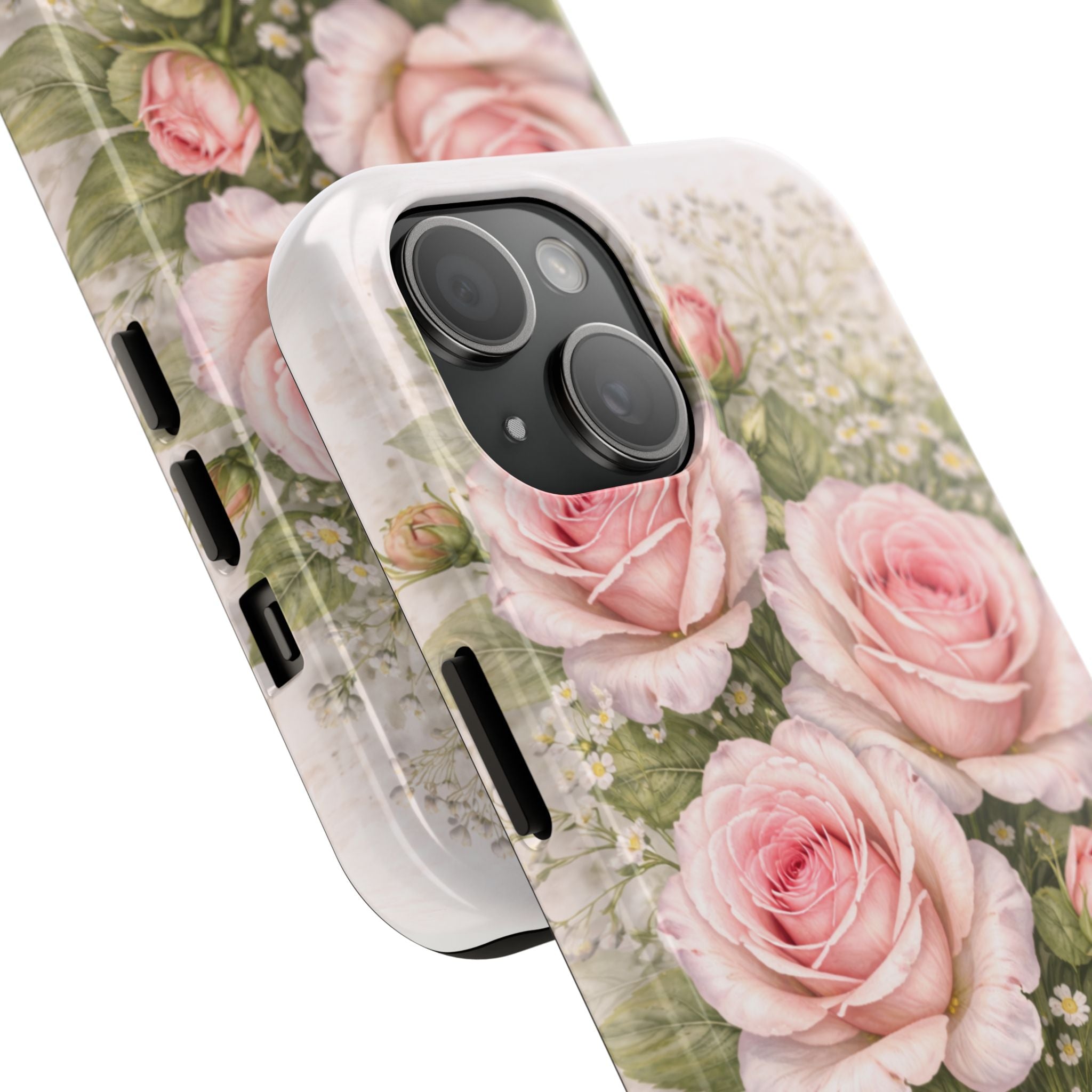 Pink rose bouquet with delicate flowers Phone Case — Tough Protective Phone Case