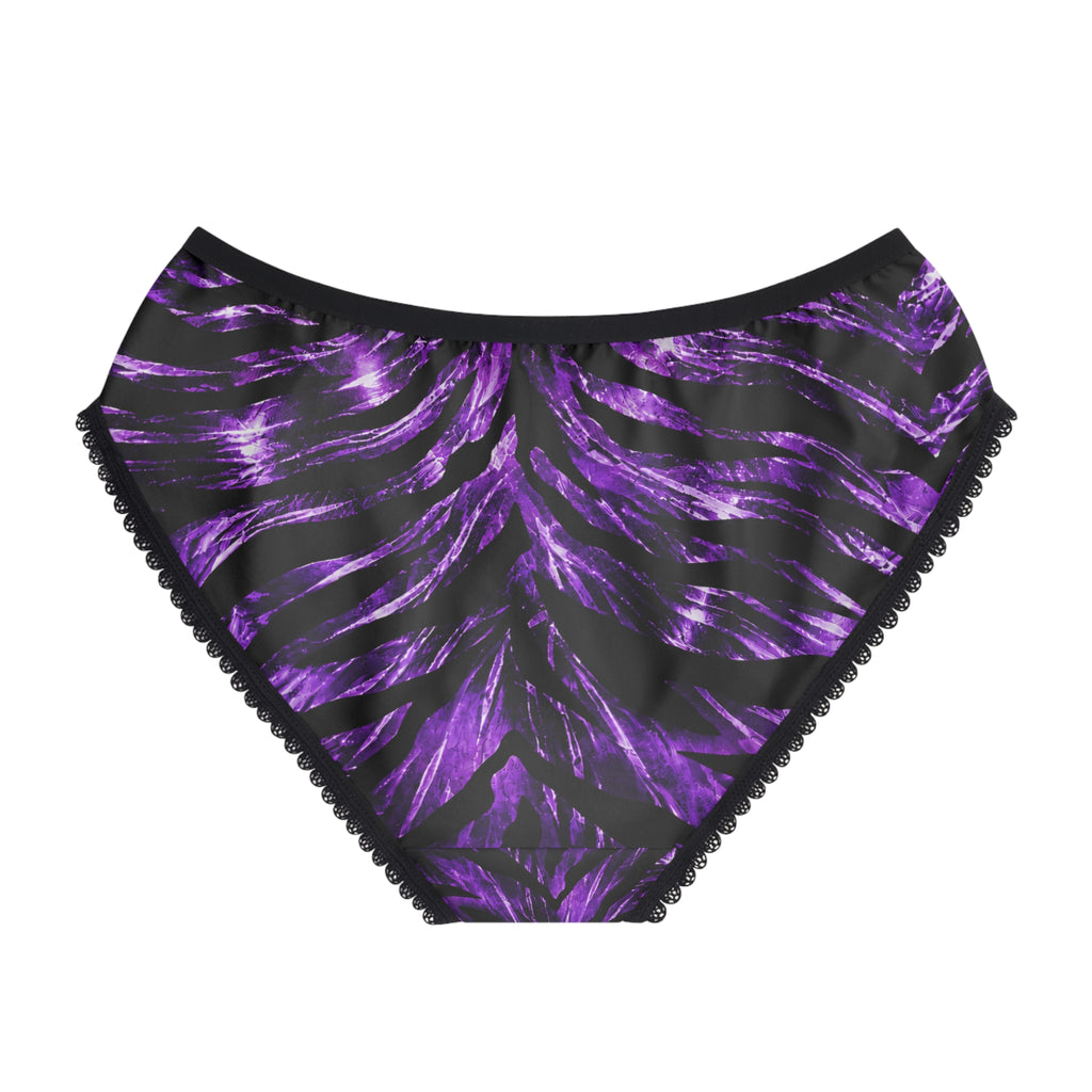 Women's Briefs — Electric purple zebra stripes pattern