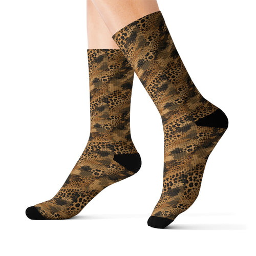 Sublimation Socks — Cheetah camouflage texture