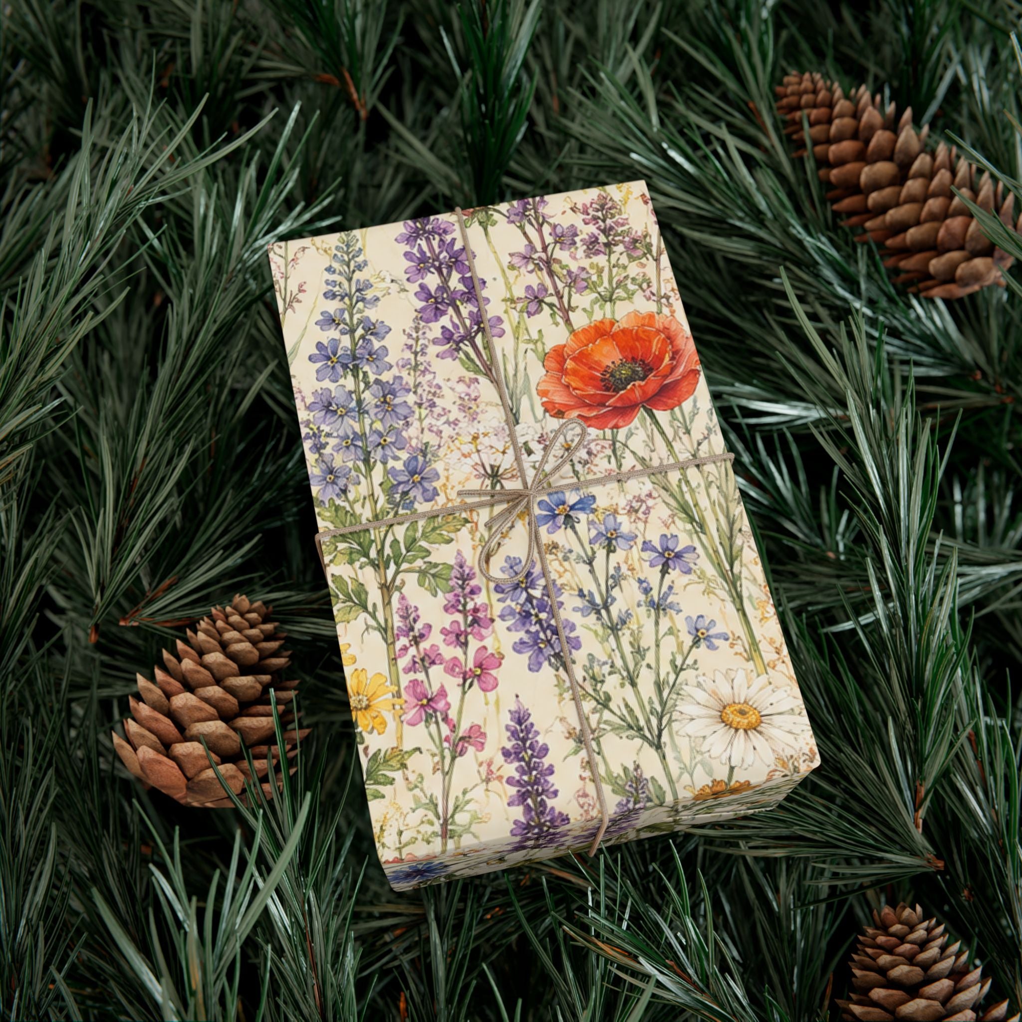 Gift Wrap Paper — Wildflower meadow watercolor pattern