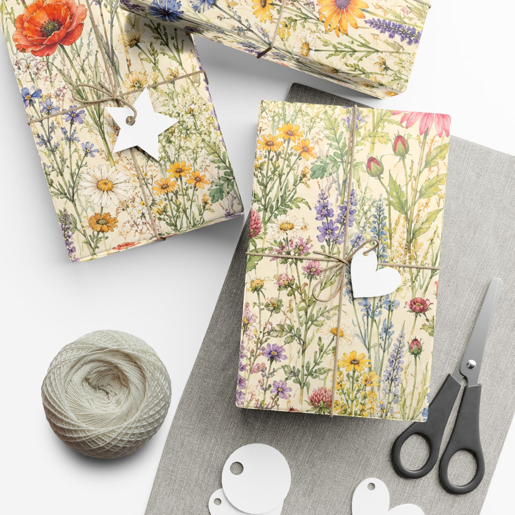 Gift Wrap Paper — Wildflower meadow watercolor pattern