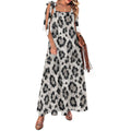 180gsm Ankle-length Slip Dress With Straps(All-Over Printing) - Snow leopard