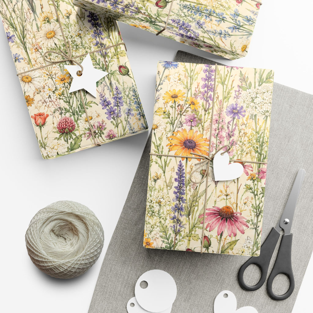 Gift Wrap Paper — Wildflower meadow watercolor pattern