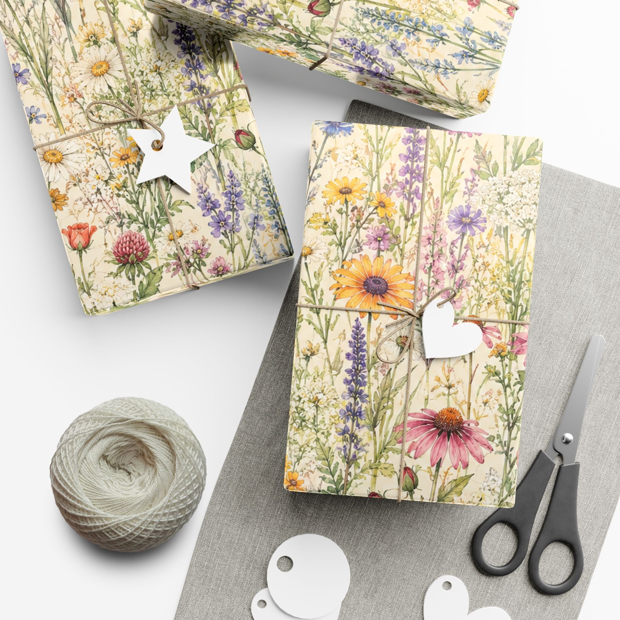Gift Wrap Paper — Wildflower meadow watercolor pattern