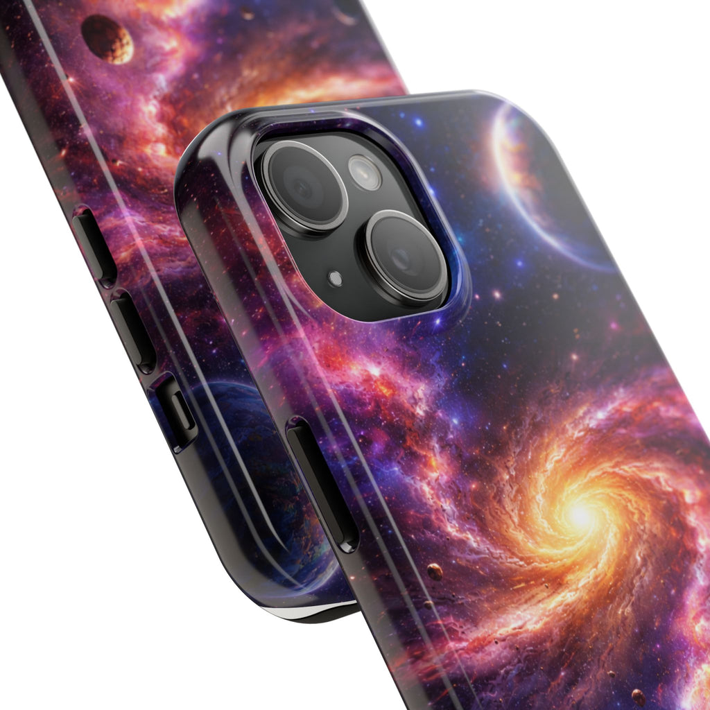 Cosmic Spiral Planet Phone Case — Space Galaxy Protective Case