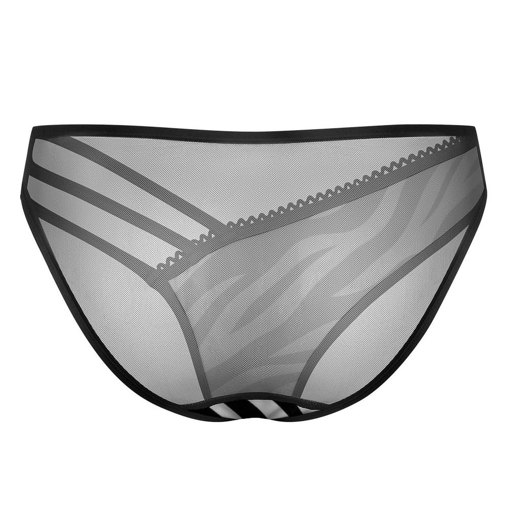 Multi-Strap Lace Briefs(All-Over Printing) - Zebra-stripe pattern