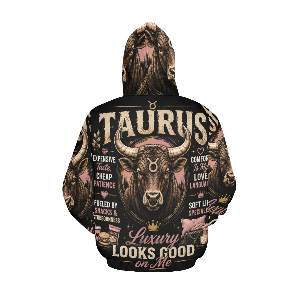 AOP Hoodie - Taurus - Luxury looks good on me Men's All Over Print Hoodie (USA Size) (Model H13)