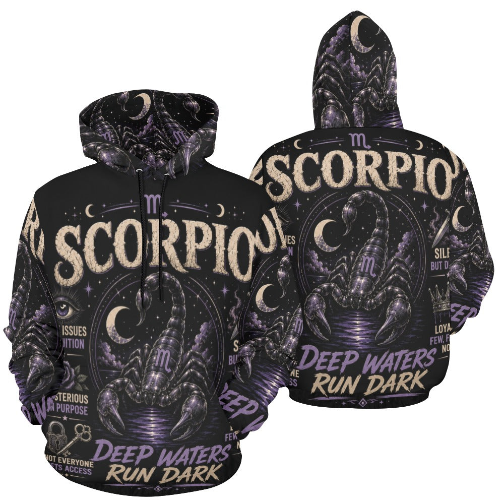 AOP Hoodie - Scorpio - deep waters run dark Men's All Over Print Hoodie (USA Size) (Model H13)