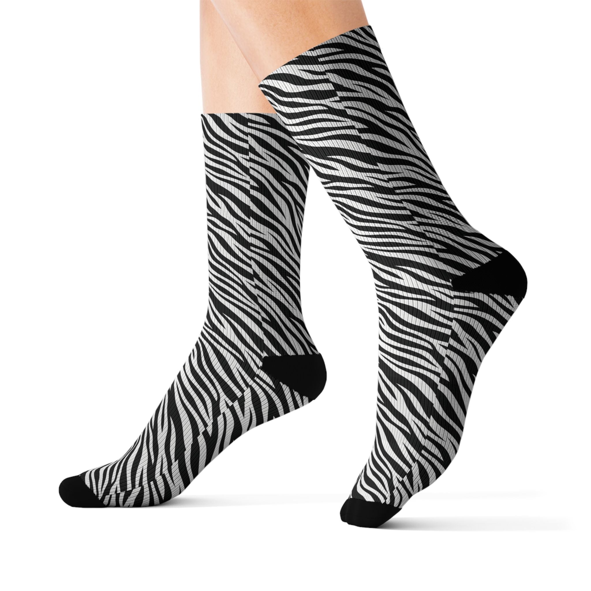 Sublimation Socks — Zebra-stripe pattern