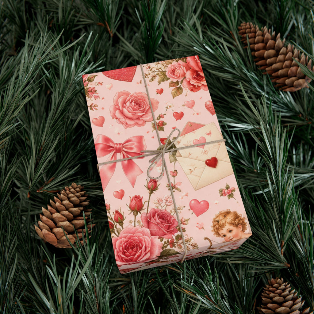 Gift Wrap Paper — Romantic vintage Valentine pattern