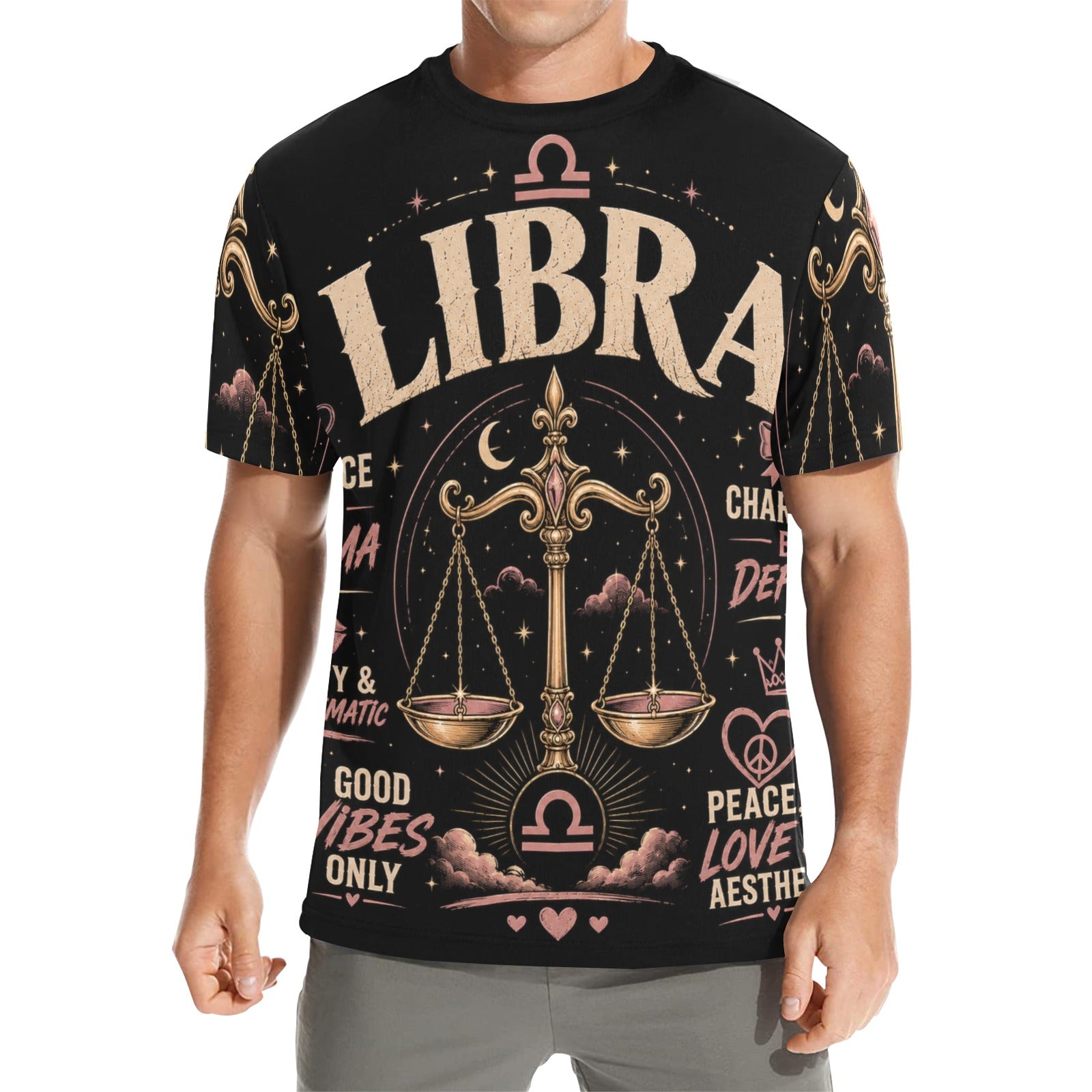 AOP T-Shirt - Libra - balance and cosmic elegance Men's All Over Print Crew Neck T-Shirt(T40-2)
