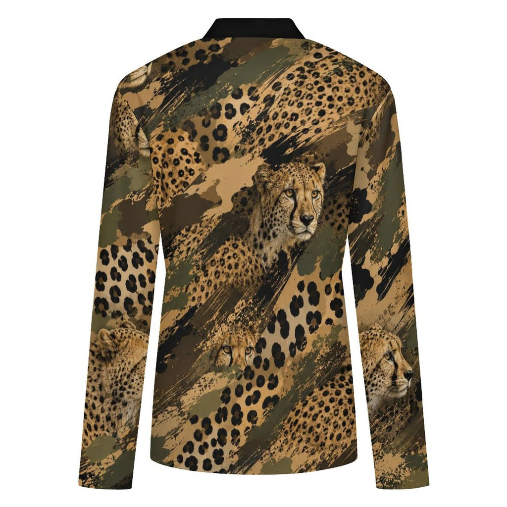 170gsm Women's Lightweight Cardigan(All-Over Printing) - Cheetah camouflage
