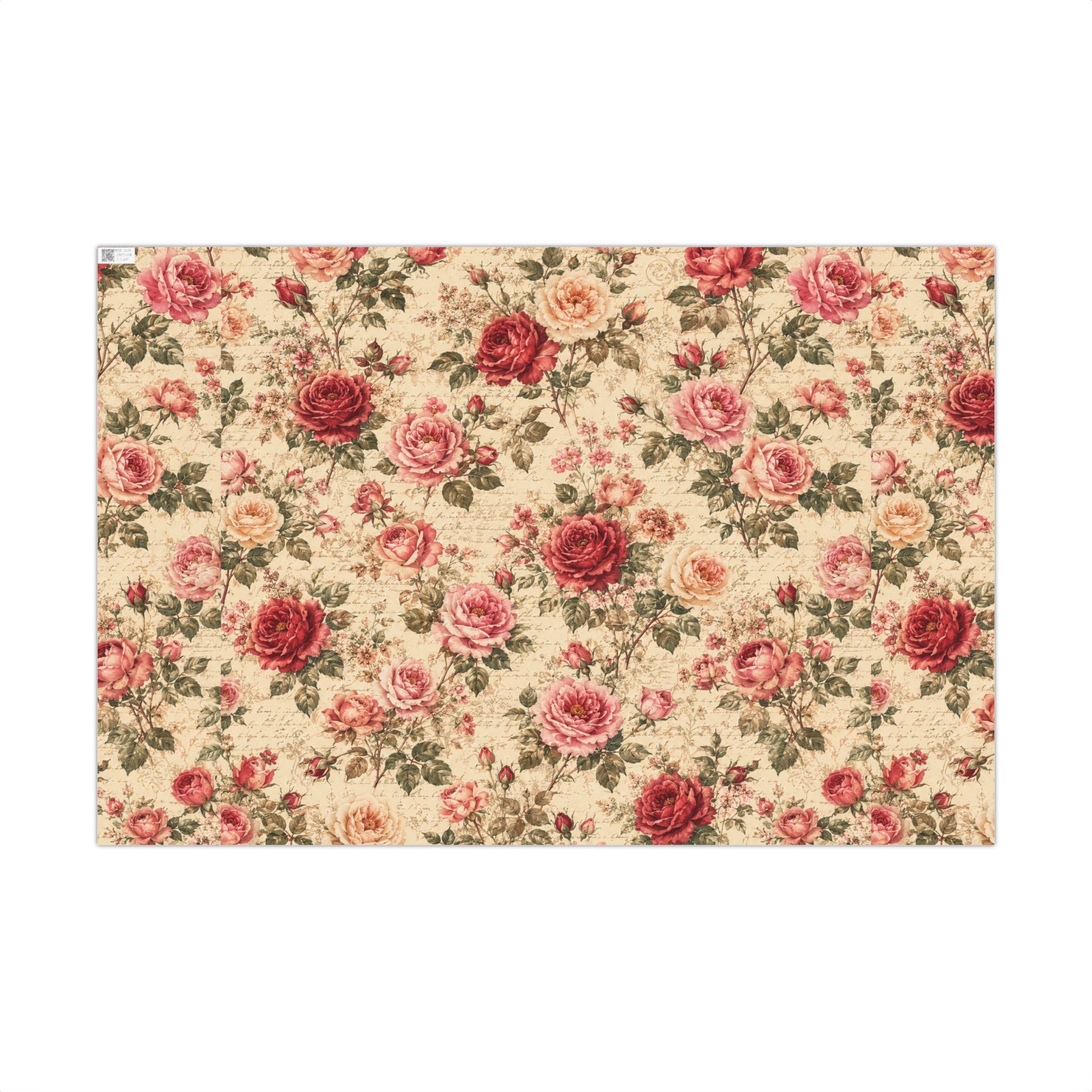 Gift Wrap Paper — Vintage rose floral Romantic Shabby Chic Wrapping Sheets