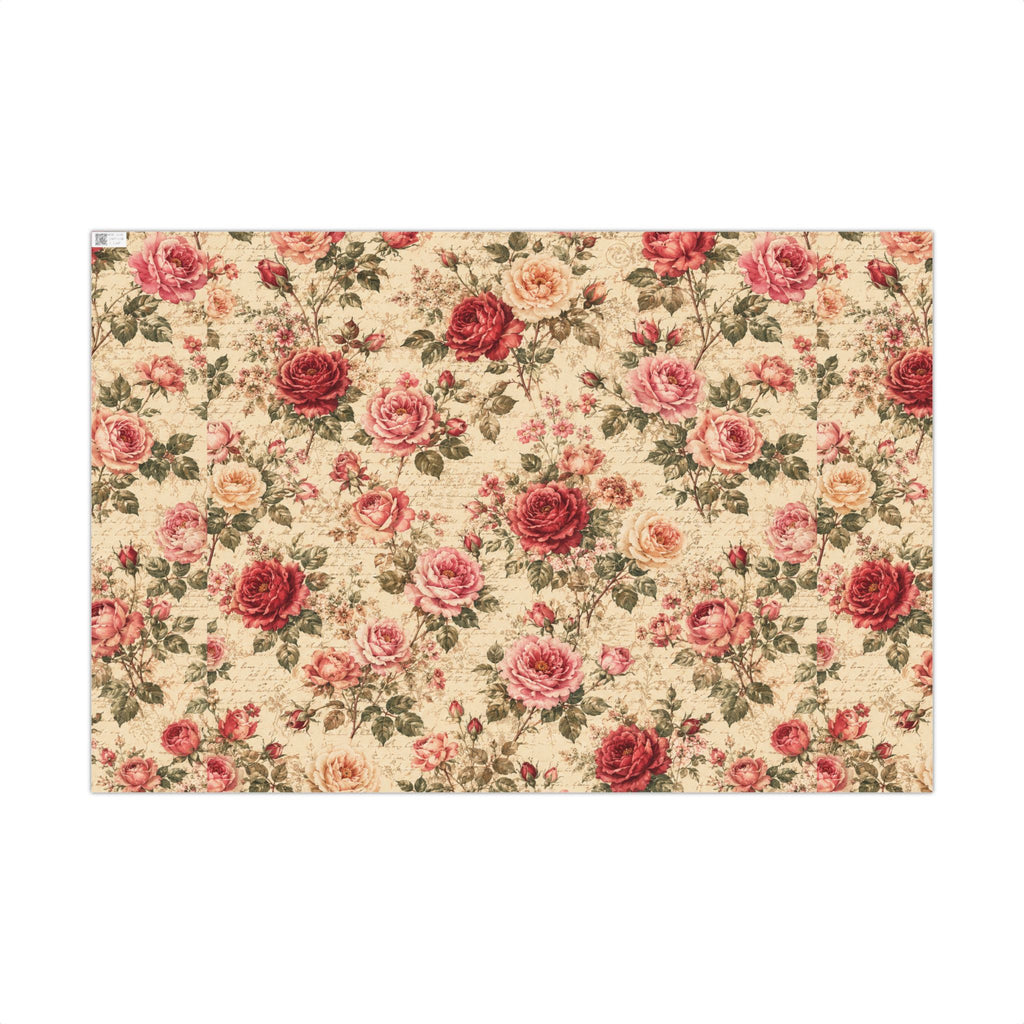 Gift Wrap Paper — Vintage rose floral Romantic Shabby Chic Wrapping Sheets