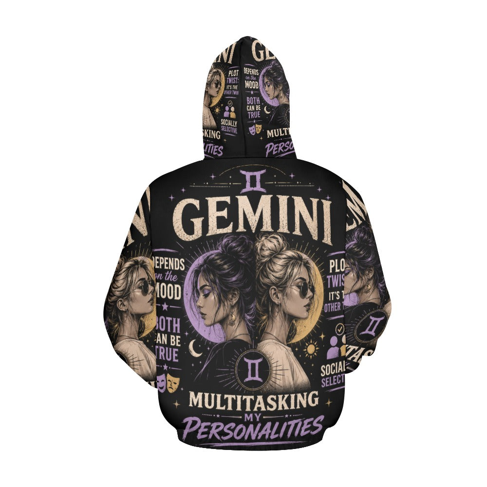 AOP Hoodie - Gemini - Multitasking my personalities Men's All Over Print Hoodie (USA Size) (Model H13)