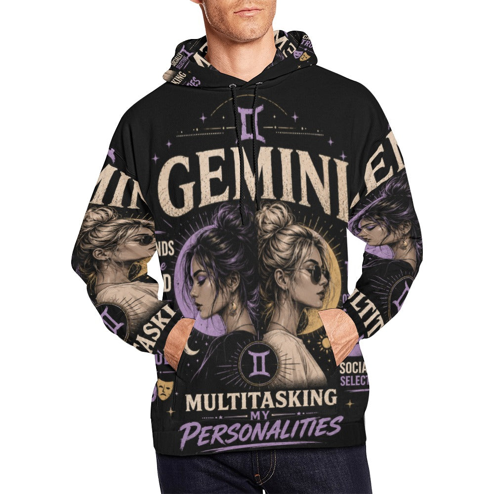 AOP Hoodie - Gemini - Multitasking my personalities Men's All Over Print Hoodie (USA Size) (Model H13)