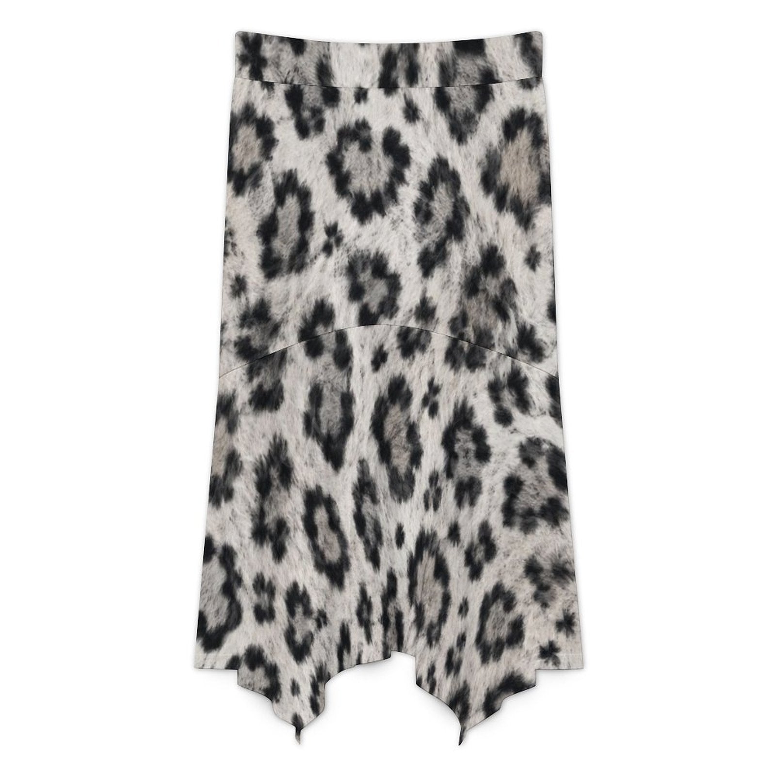 180gsm Irregular Hemmed Skirt(All-Over Printing) - Snow leopard