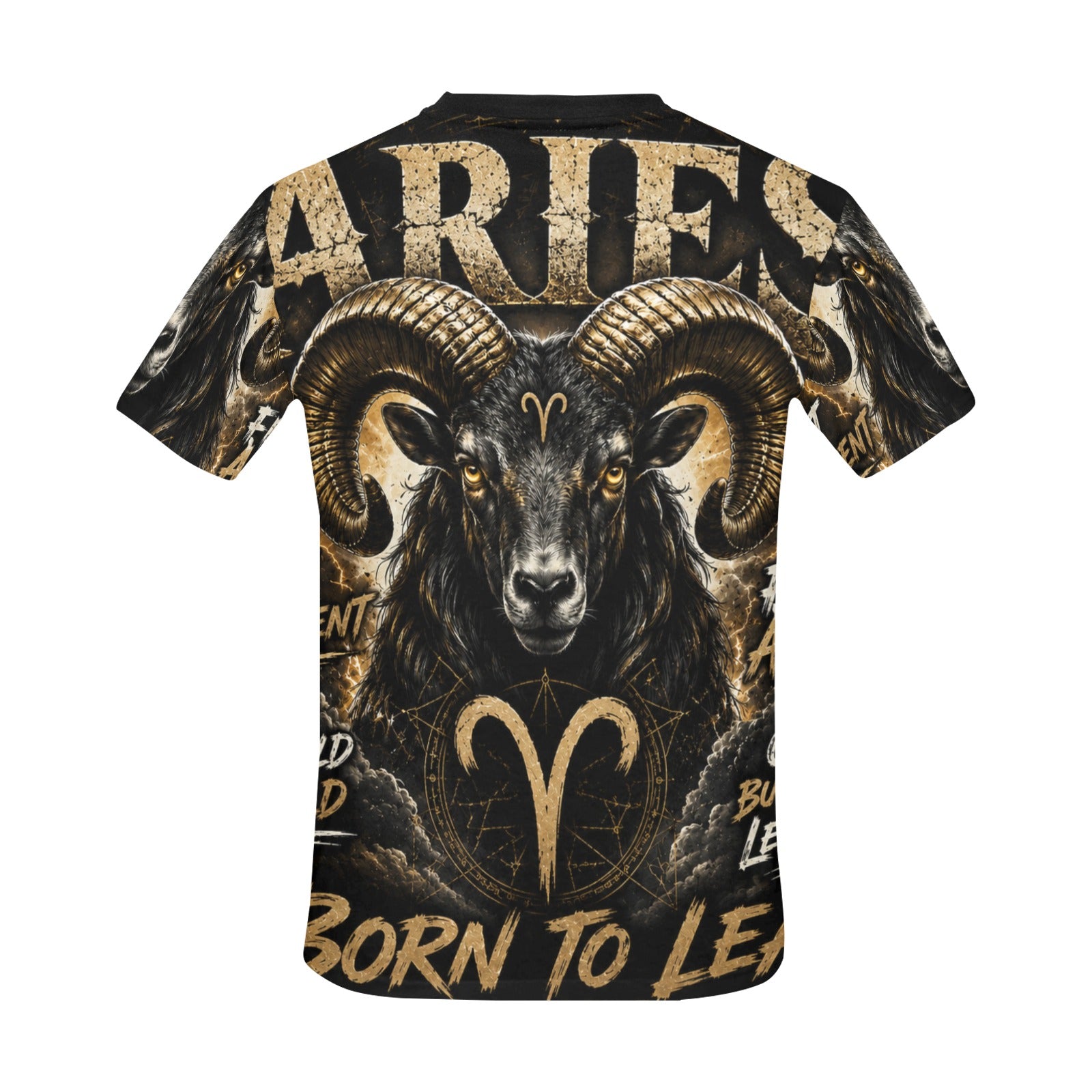 AOP T-Shirt - Aries - Born to lead Men's All Over Print Crew Neck T-Shirt(T40-2)